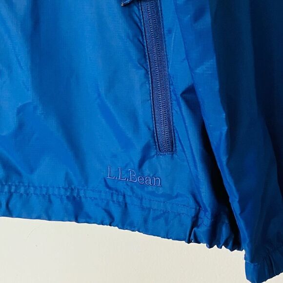 Ll bean | women’s navy blue hooded windbreaker | size medium - Picture 2 of 4